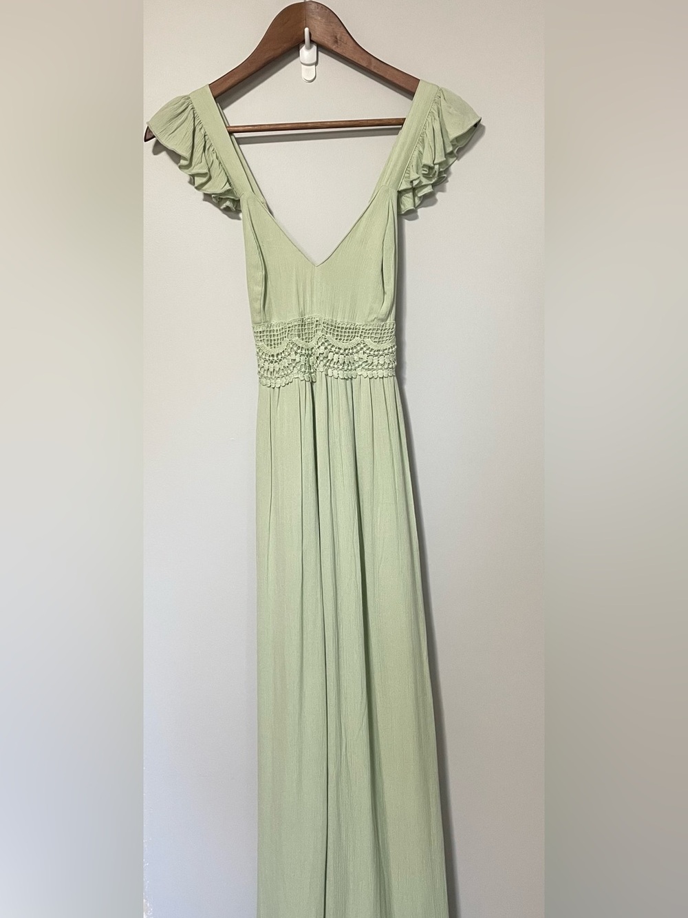 Japna Mint Green Ruffle Strap dress